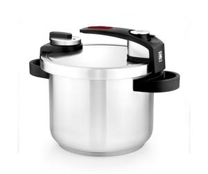 OLLA RAPIDA TEKNA BRA A185603 - 22CM - 7L - ACERO INOXIDABLE 18/10 - TRIPLE FONDO DIFUSOR - MANGO ERGONÓMICO - ASAS BAQUELITA TERMO RESISTENTE