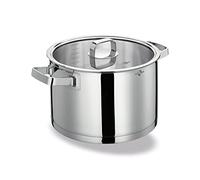 Olla San Remo 24 cm | Inoxidable, base multicapa, cristal de seguridad, asas aislantes del calor, escala interior, apto para todo tipo de fuegos.