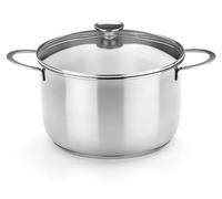 Olla Schmortopf de 16 cm, con capacidad de 4,0 litros, fabricada en acero inoxidable 18/10, con tapa de vidrio