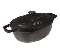 Olla Schmortopf de VeoHome, de hierro fundido esmaltado, color mate, forma oval, muy resistente, apta para inducción, gas y horno, con una cocción uniforme, de estilo auténtico