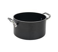 Ollas Agnelli Alblack Alta Cazuela, de Aluminio, de Espesor 5 mm, con 2 Asas en Acero Inoxidable, Negro, 3,3 litros