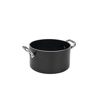 Ollas Agnelli Alblack Alta Cazuela, de Aluminio, de Espesor 5 mm, con 2 Asas en Acero Inoxidable, Negro, 18 litros