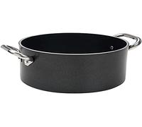 Ollas Agnelli Alblack Alta Cazuela, de Aluminio, de Espesor 5 mm, con 2 Asas en Acero Inoxidable, Negro, 1,7 litros