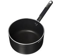 Ollas Agnelli Alblack Alta Cazuela, de Aluminio, de Espesor 5 mm, Fondo de inducción de 10 mm, con Mango Tubular de Acero Inoxidable Fresco, Negro, 24 cm