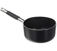 Ollas Agnelli Alblack Cazuela Alta de Aluminio, 3 mm de Espesor, con Mango Tubular de Acero Inoxidable Fresco, Negro, 16 cm