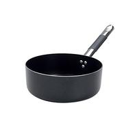 Ollas Agnelli Alblack Cazuela Baja de Aluminio, 3 mm de Espesor, con Mango Tubular de Acero Inoxidable Fresco, Negro, 20 cm