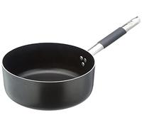 Ollas Agnelli Alblack Cazuela Baja de Aluminio, 3 mm de Espesor, con Mango Tubular de Acero Inoxidable Fresco, Negro, 24 cm