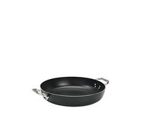 Ollas Agnelli Alblack Pan de Aluminio, Espesor de 3 mm, con 2 Asas en Acero Inoxidable, Negro, 20 cm