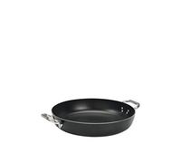 Ollas Agnelli Alblack Pan de Aluminio, Espesor de 3 mm, con 2 Asas en Acero Inoxidable, Negro, 24 cm