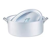 Ollas Agnelli Oval cazuela con Dos Asas y Tapa, BLTF Aluminio con Acabado Mate, Plata, 32 cm