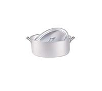 Ollas Agnelli Oval cazuela con Dos Asas y Tapa, BLTF Aluminio, con Final de Matt, de Plata, 28 cm