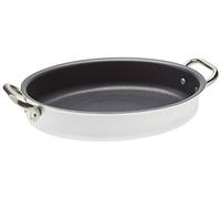 Ollas Agnelli Pan Platinum Oval de Pescado, con 2 Asas en Acero Inoxidable, Plata, 30 cm