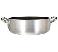 Ollas Agnelli Platinum Baja Cazuela, de Aluminio, con 2 Asas en Acero Inoxidable, Plata, 28 cm