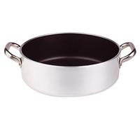 Ollas Agnelli Platinum Baja Cazuela, de Aluminio, con 2 Asas en Acero Inoxidable, Plata, 36 cm