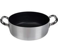 Ollas Agnelli Platinum Baja Cazuela de Aluminio, con Dos Asas en Acero Inoxidable, Plata, 24 cm