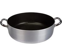 Ollas Agnelli Platinum Baja Cazuela de Aluminio, con Dos Asas en Acero Inoxidable, Plata, 32 cm