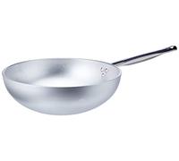 Ollas Agnelli Wok radiantes, Aluminio, con Plan de Fondo, manija de Acero Inoxidable, Plata, 28 cm