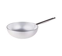 Ollas Agnelli Wok radiantes, Aluminio, con Plan de Fondo, manija de Acero Inoxidable, Plata, 32 cm