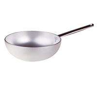 Ollas Agnelli Wok radiantes, con el Fondo de evasé, en Aluminio, con Mango Tubular de Acero Inoxidable, Plata, 32 cm