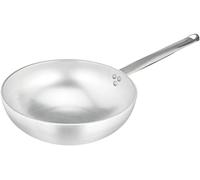 Ollas Agnelli Wok radiantes, con el Fondo de evasé, en Aluminio, con Mango Tubular de Acero Inoxidable, Plata, 28 cm