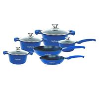Ollas, sartenes y cacerolas con asa – Color azul – Set de 6 piezas