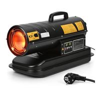 Ollewiellan Cañón de calefacción diésel 20 kW, 550 m³/h, con termostato | Flujo de aire caliente de 550 m³/h, indicador digital de temperatura, termostato y control de llamas para obras y talleres