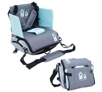 Olmitos - Asiento Elevador para Bebé 3 en 1: Asiento, mochila y bandolera -Universal Correas Ajustable - Montaje Rápido - Bolsillos Prácticos - Trona portátil bebé - Trona de viaje(House)