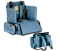 Olmitos - Asiento Elevador para Bebé 3 en 1: Asiento, mochila y bandolera -Universal Correas Ajustable - Montaje Rápido - Bolsillos Prácticos - Compacto para Viajes - Universal con Correas Ajustables