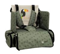 Olmitos - Asiento Elevador para Bebé 3 en 1: Asiento, mochila y bandolera -Universal Correas Ajustable - Montaje Rápido - Bolsillos Prácticos - Compacto para Viajes - Universal (Tucán)