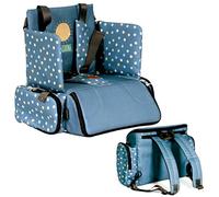Olmitos - Asiento Elevador para Bebé 3 en 1: Asiento, mochila y bandolera -Universal Correas Ajustable - Montaje Rápido - Bolsillos Prácticos - Compacto para Viajes - Universal (Sunshine)