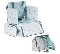 Olmitos - Asiento Elevador para Bebé 3 en 1: Asiento, mochila y bandolera -Universal Correas Ajustable - Montaje Rápido - Bolsillos Prácticos - Compacto para Viajes - Universal (Adventure)