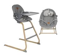 Olmitos - Trona bebé evolutiva 4 en 1 AURA regulable con hamaca alta, balancín, trona y silla alta - desde nacimiento 0+ hasta 12 años - silla infantil multifunción Gray