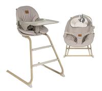 Olmitos - Trona bebé evolutiva 4 en 1 AURA regulable con hamaca alta, balancín, trona y silla alta - desde nacimiento 0+ hasta 12 años - silla infantil multifunción (Beige)