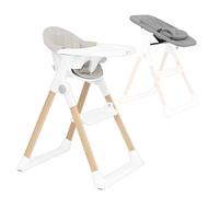 Olmitos - Trona bebe Evolutiva de Madera con Hamaca 2 piezas y reductor - Ajustable y Plegable con Arnés seguridad, desde nacimiento hasta 3 años