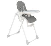 Olmitos - Trona bebe ligera multi posiciones - Asiento regulable con bandeja extraíble - Incluye ruedas y fácil plegado - Asiento acolchado y cómodo con textil anti manchas Gray