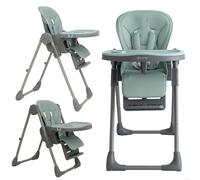 Olmitos Trona bebe multi posición ligera- Ajuste de altura y reclinable - Doble bandeja extraíble 3 posiciones - Funda de Polipiel Acolchada fácil limpieza- Arnés 5 Puntos hasta 3 años Blue