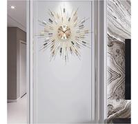 OLSKFUH Reloj De Pared Artístico Reloj De Pared Simple Reloj De Pared De Metal 3D, Relojes De Pared De Cuarzo Modernos con Diseño De Rayos De Sol, Relojes De Pared Grandes Silenc,