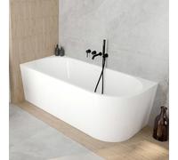 OLTENS Delva: Bañera con panel frontal, dimensiones 170 x 80 cm, para instalación en esquina, lado izquierdo