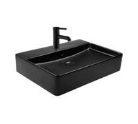 Oltens Duve lavabo 59x43.5 cm rectangular clásico-sobre encimera negro mate 41800300