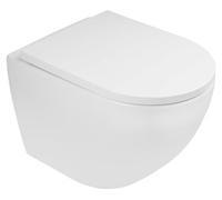 OLTENS Hamnes, inodoro de pared con descarga profunda, diseño PureRim, 35,5 x 52 cm, juego que incluye el asiento