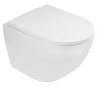 OLTENS Hamnes, inodoro de pared con descarga profunda, modelo PureRim, 35,5 x 52 cm, juego que incluye el asiento, con sistema SmartClean