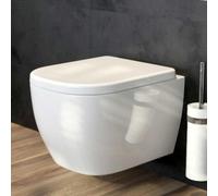 OLTENS Inodoro de pared con descarga profunda, modelo PureRim, 34,5 x 50 cm, juego que incluye el asiento, con sistema SmartClean