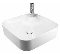 OLTENS, lavabo cuadrado para grifos, 42,5 x 42,5 cm, con orificio para grifo, con tecnología SmartClean