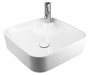 OLTENS, lavabo cuadrado para grifos, 42,5 x 42,5 cm, con orificio para grifo, con tecnología SmartClean