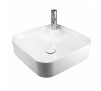 Oltens Lysake lavabo 42.5x42.5 cm cuadrada sobre encimera blanco brillante 41808000