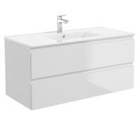 OLTENS, mueble bajo lavabo con lavabo integrado, 101 x 48,8 cm, con 2 cajones