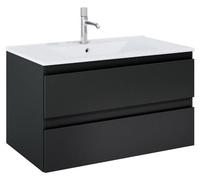 OLTENS, mueble bajo lavabo con lavabo integrado, 81 x 48,8 cm, con 2 cajones