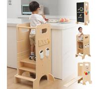 Olvy Kids 4-in-1 Montessori Torre De Aprendizaje - Learning Tower - Escalera De Madera - Escalón Infantil 4 Peldaños - Torre De Cocina Infantil - Torre De Aprendizaje Desde 1 Año