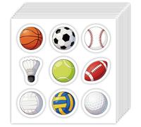 OLYCRAFT 180Piezas Sport Theme Autoadhesiva Calcomanías 20 Hojas Basketball Football Paper Decorativas Calcomanía Volleyball Scrapbooking Etiqueta para DIY Craft Scrapbooking Bullet Journal