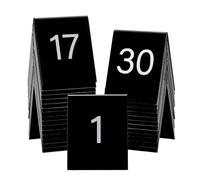 OLYCRAFT 30 números de mesa acrílicos 1-30 números de mesa de restaurante de doble cara números de mesa números negros 6,2 x 5,8 x 7,2 cm para banquetes, recepciones, fiestas, restaurantes, bodas